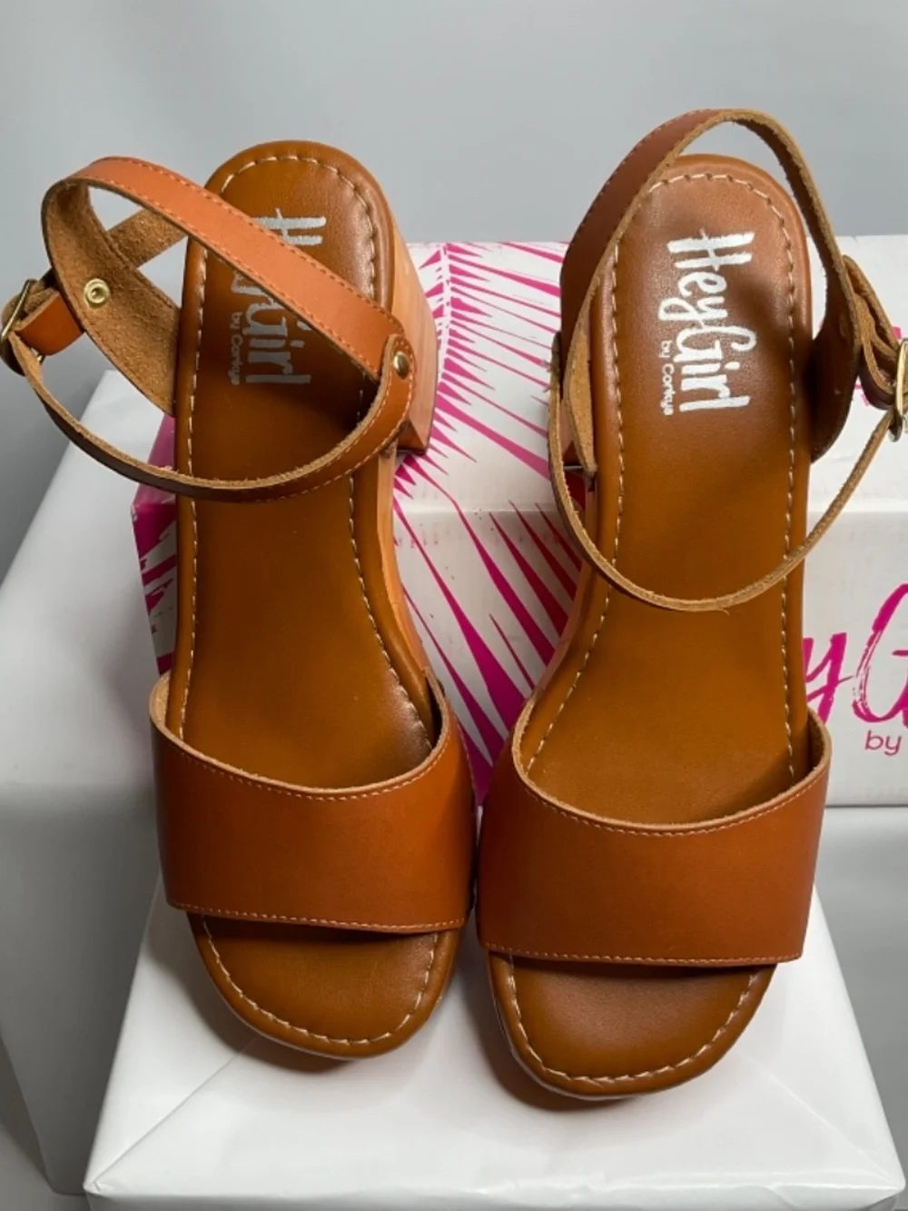 HeyGirl by Corkys Country Club Wood platform Sandal